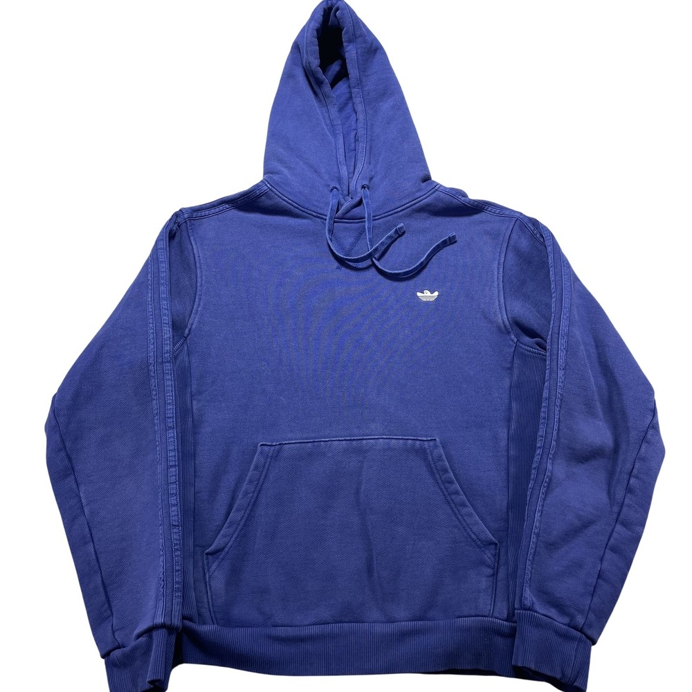 Adidas Hoodie Men XS Blue Fleece Pullover Sweatshirt Skateboarding Mark Gonzales